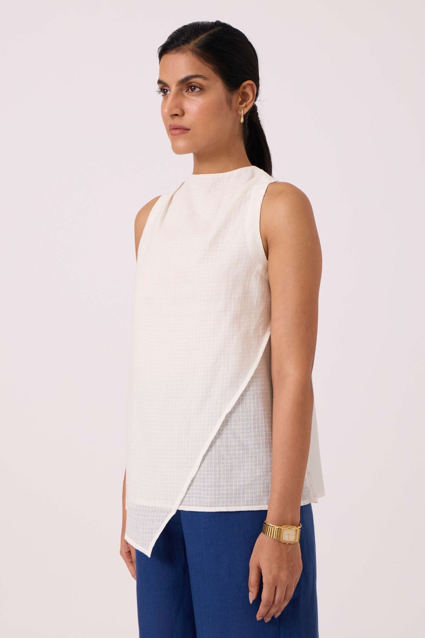 Sonya White Handwoven Halter Top