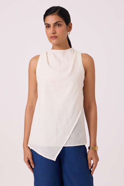 Sonya White Handwoven Halter Top