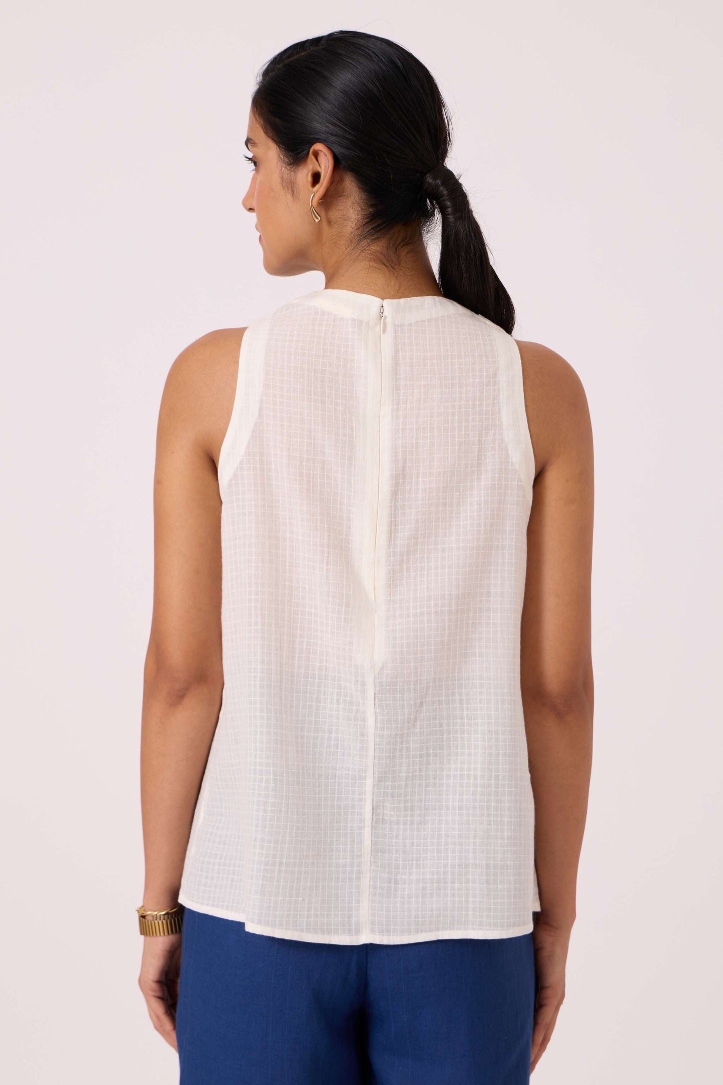 Sonya White Handwoven Halter Top