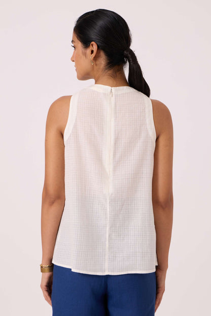 Sonya White Handwoven Halter Top