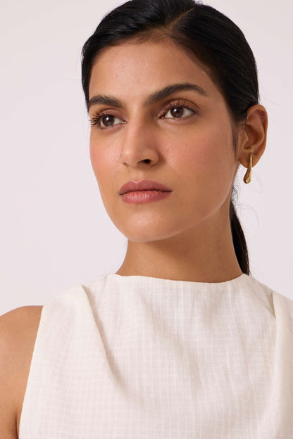 Sonya White Handwoven Halter Top