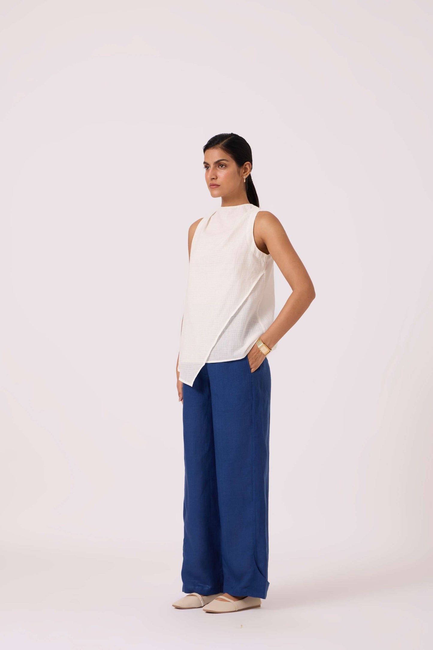 Sonya White Handwoven Halter Top