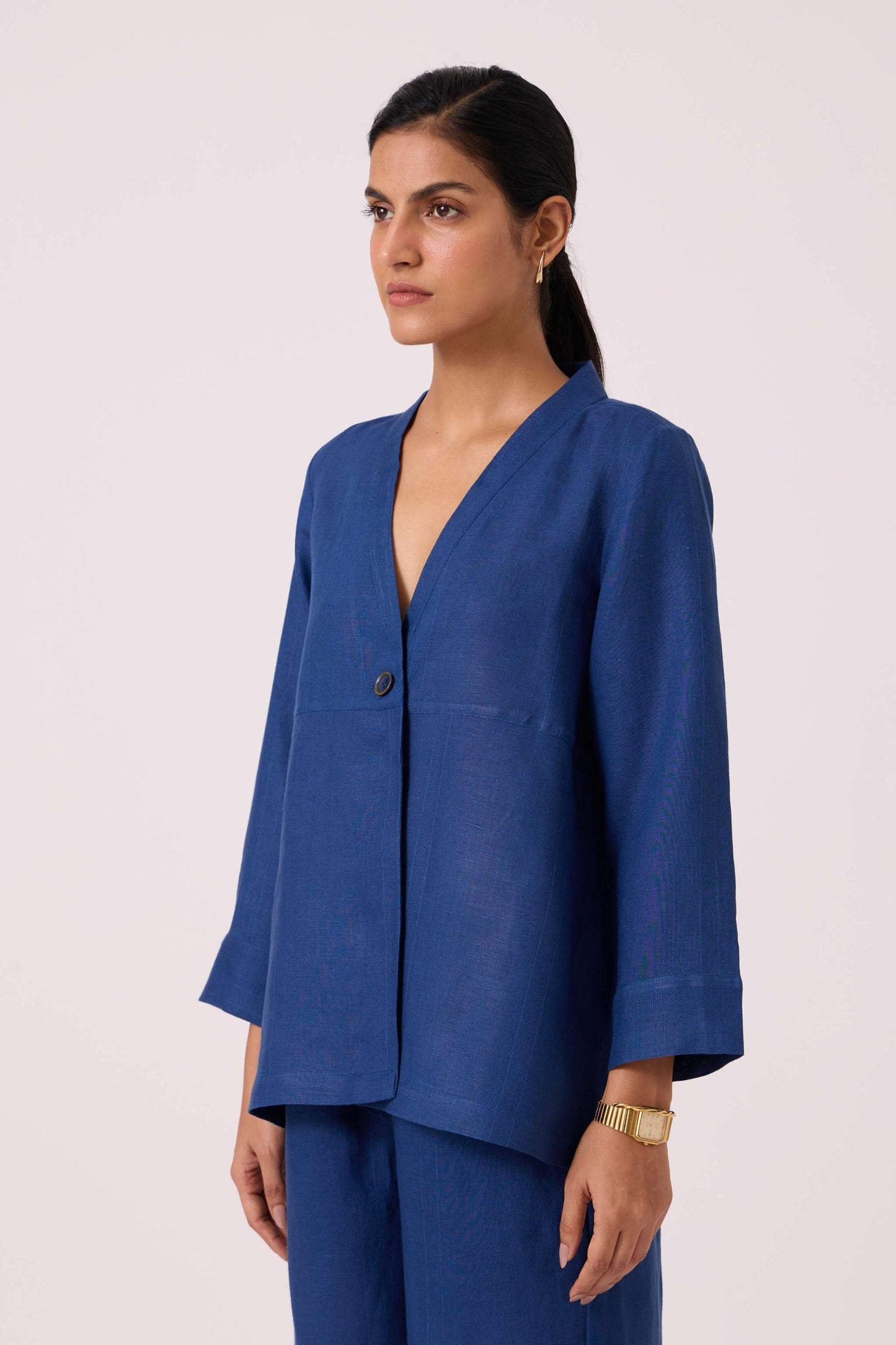 Yasnaya Blue Linen Jacket