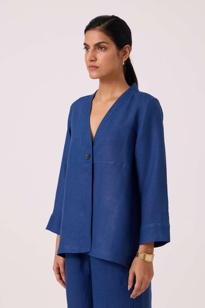 Yasnaya Blue Linen Jacket
