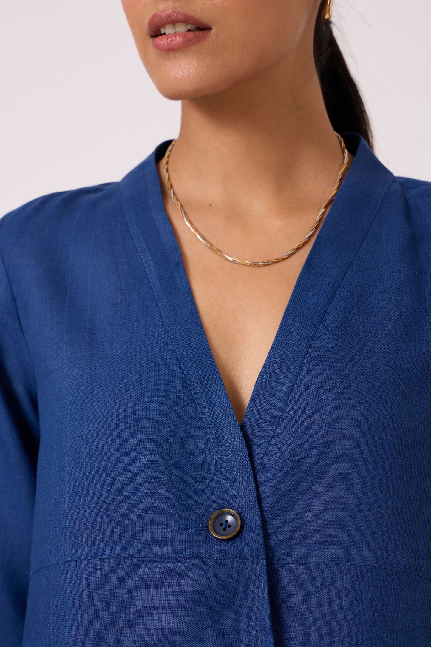 Yasnaya Blue Linen Jacket