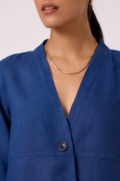 Yasnaya Blue Linen Jacket