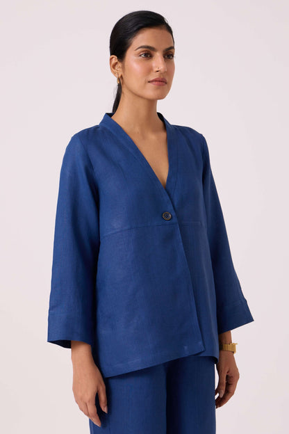 Yasnaya Blue Linen Jacket