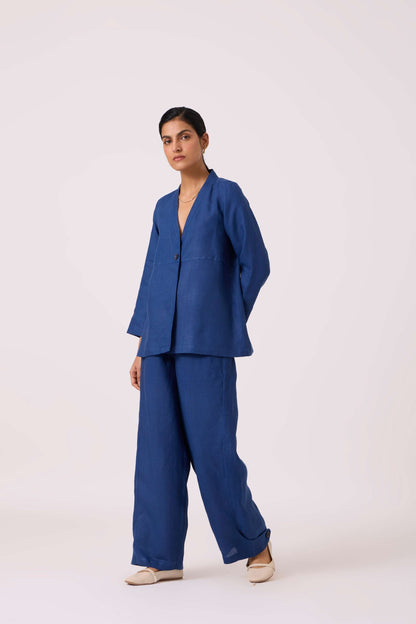 Yasnaya Blue Linen Jacket