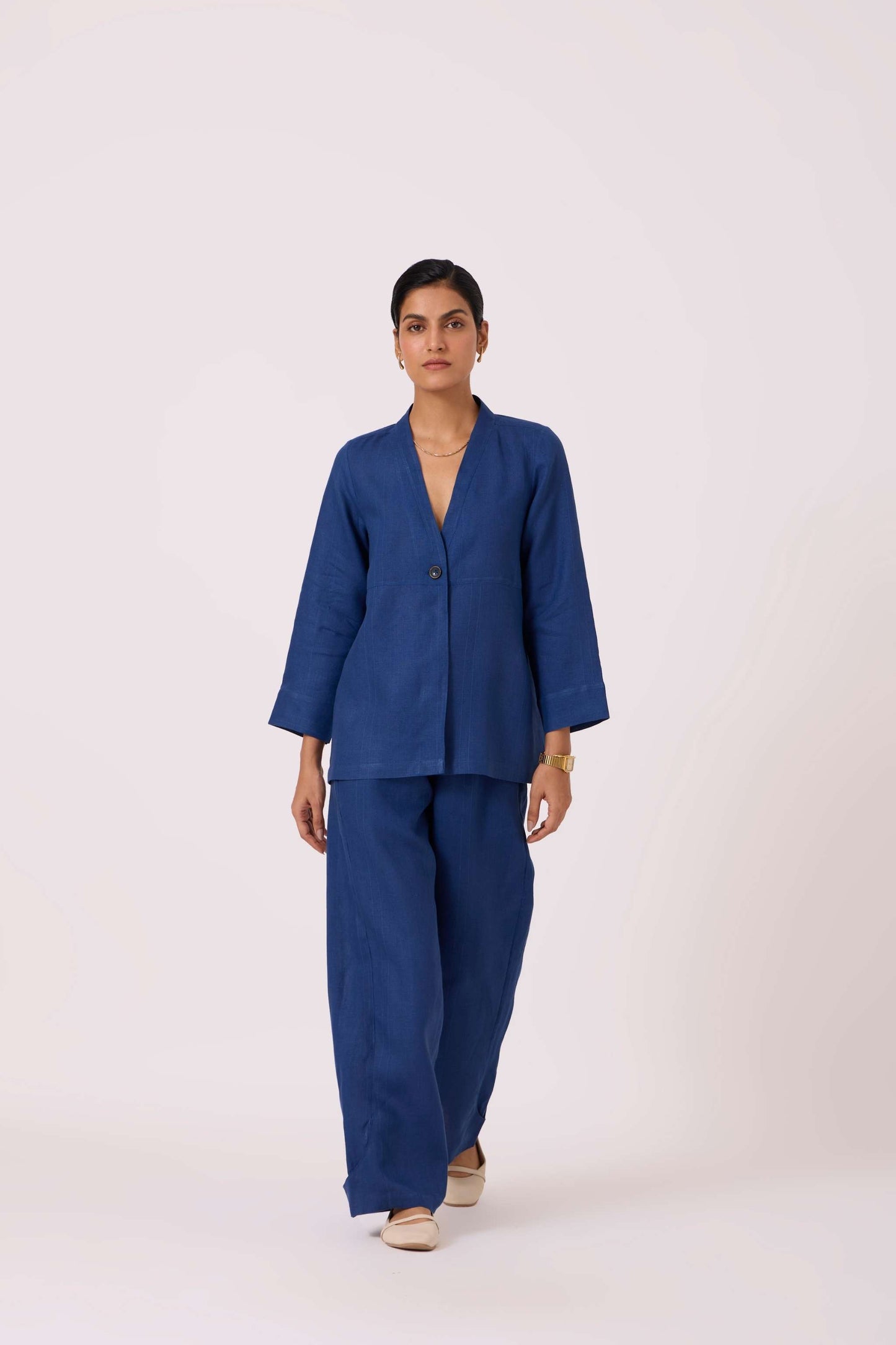 Yasnaya Blue Linen Jacket