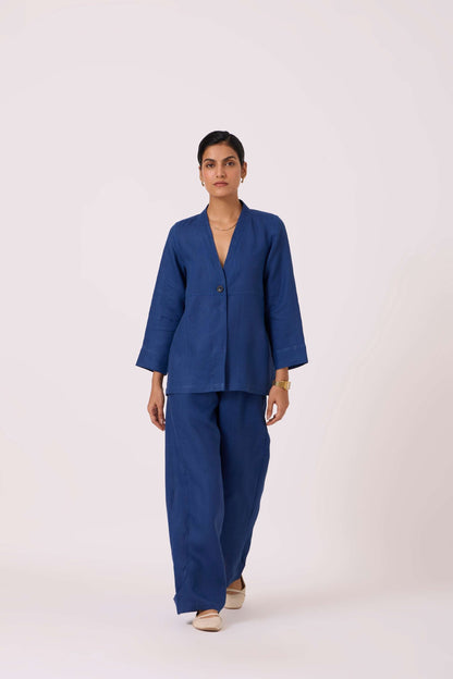 Yasnaya Blue Linen Jacket