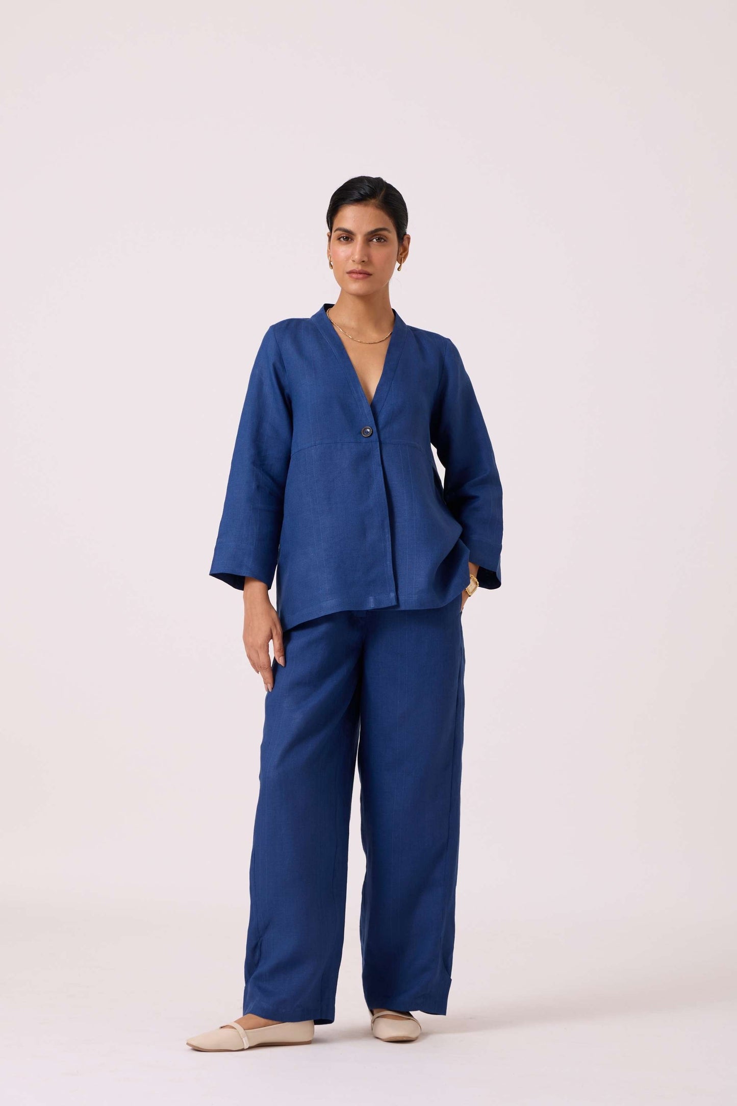 Yasnaya Blue Linen Jacket