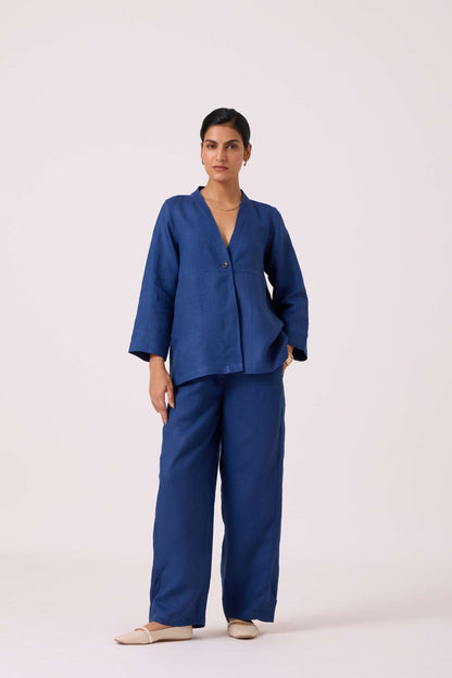 Yasnaya Blue Linen Jacket