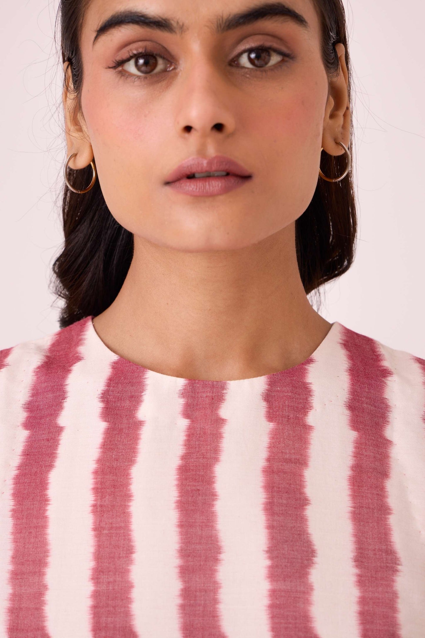 Bennet Rhubarb Striped Ikat Dress