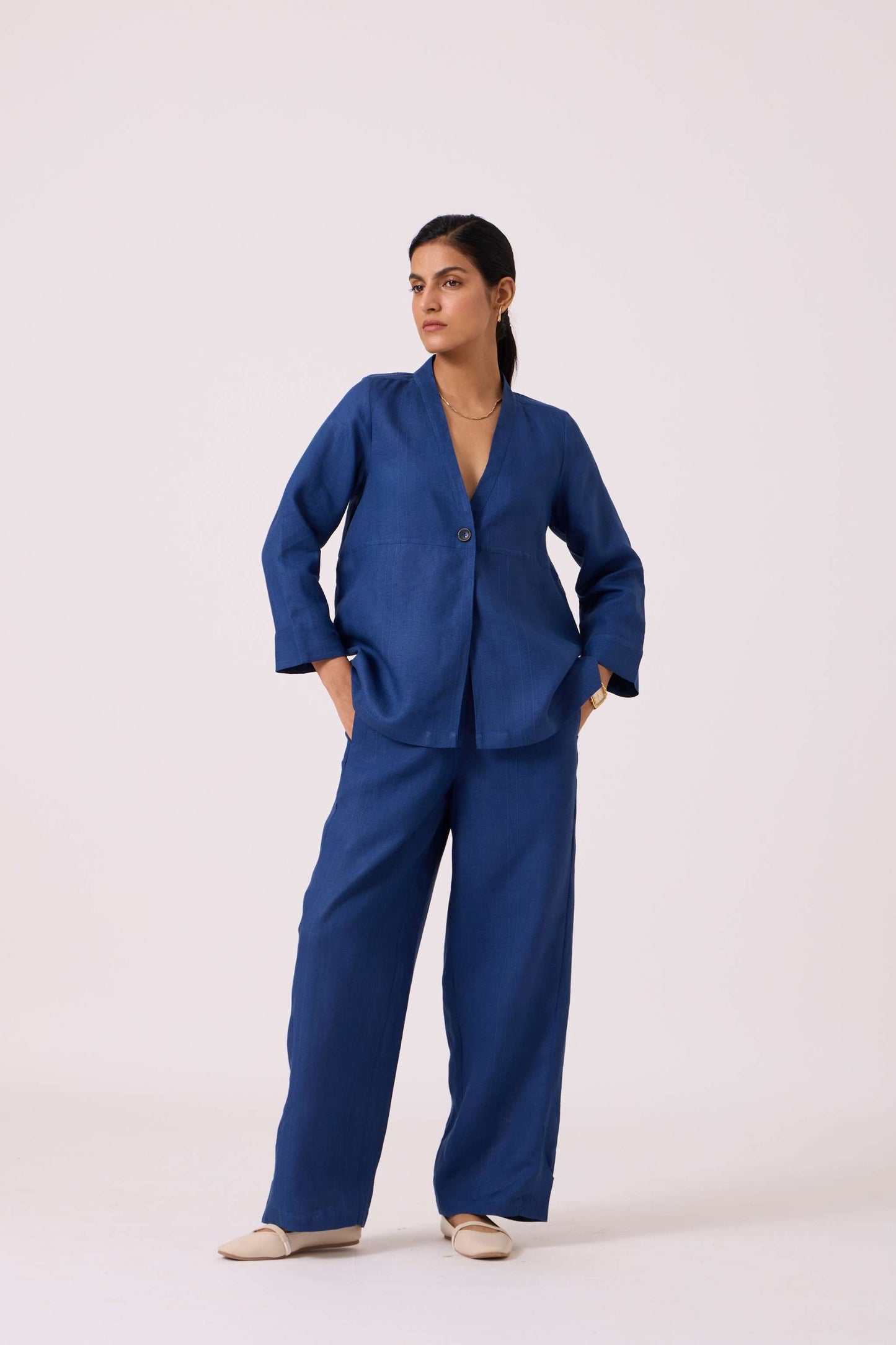 Aldous Blue Linen Pants