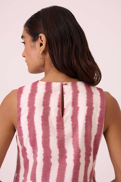 Bennet Rhubarb Striped Ikat Dress