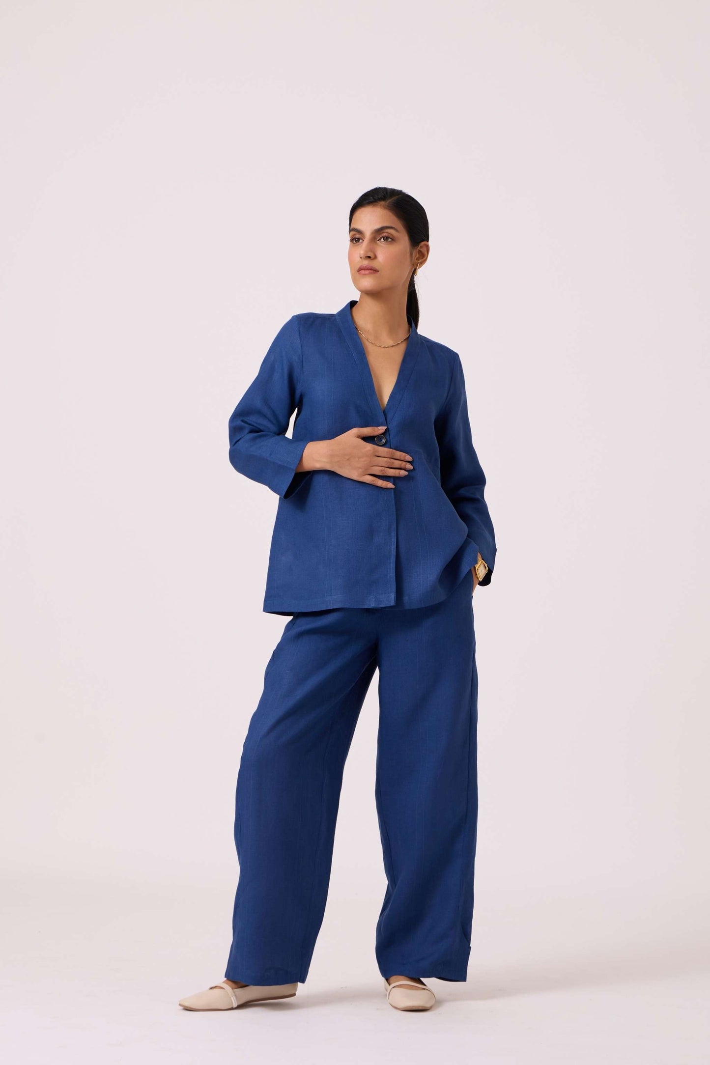 Yasnaya Blue Linen Jacket