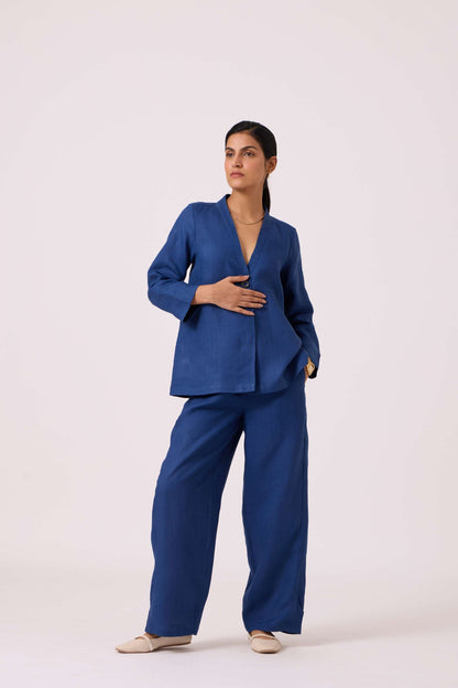 Yasnaya Blue Linen Jacket