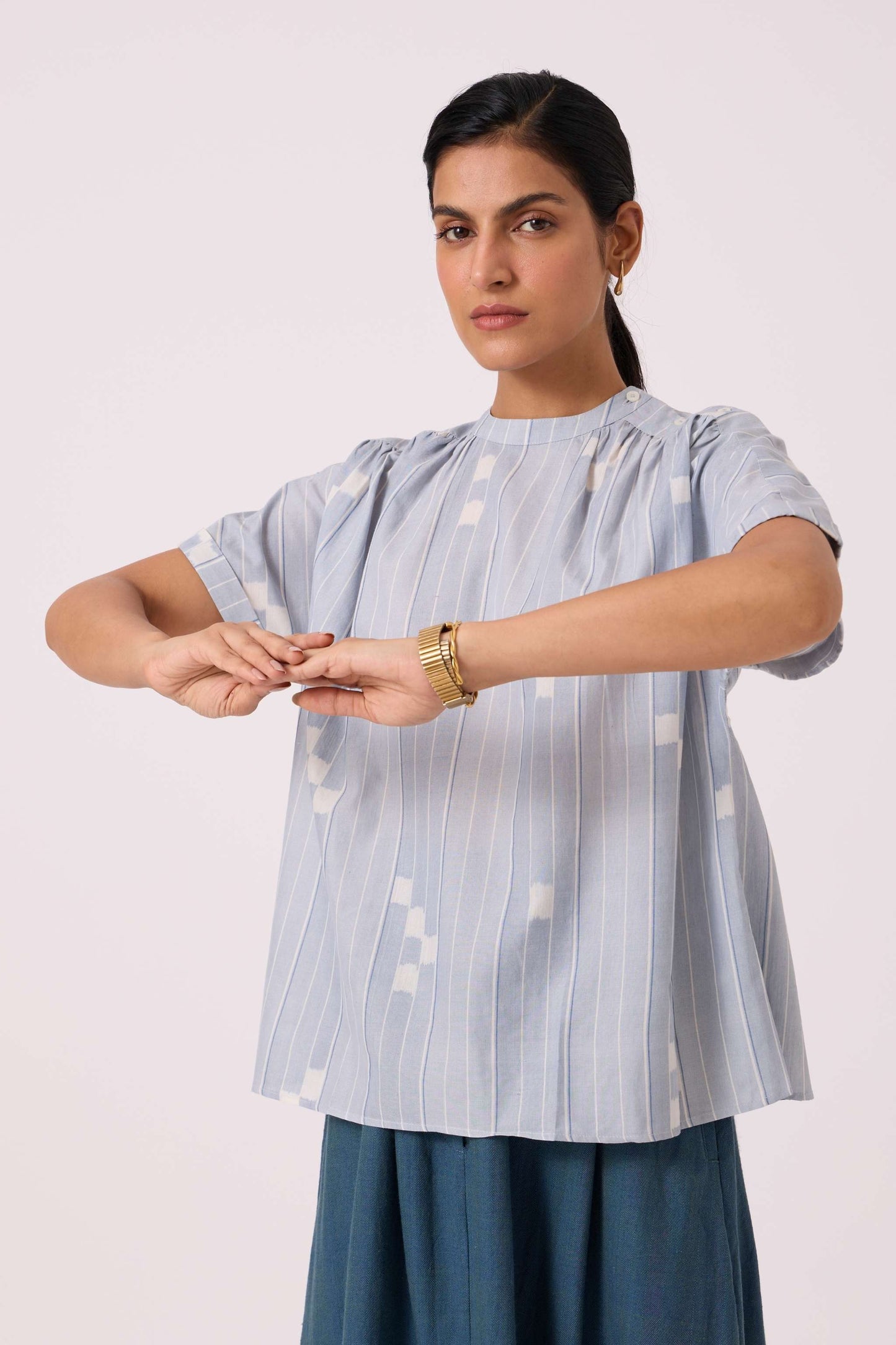 Garcia Blue Ikat Top