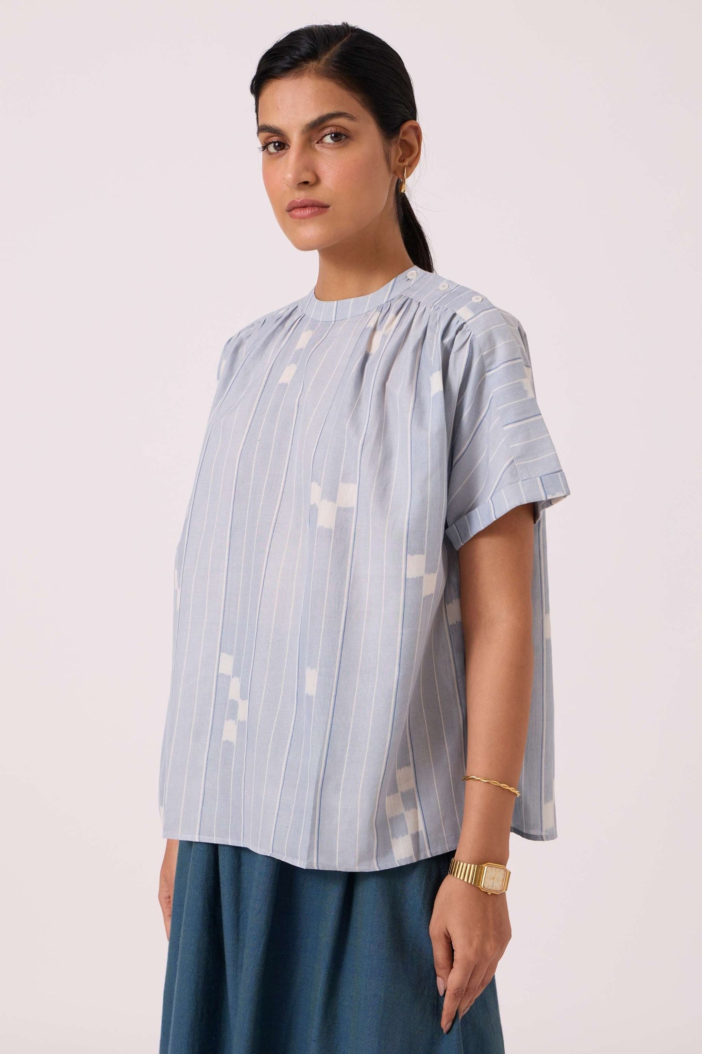 Garcia Blue Ikat Top