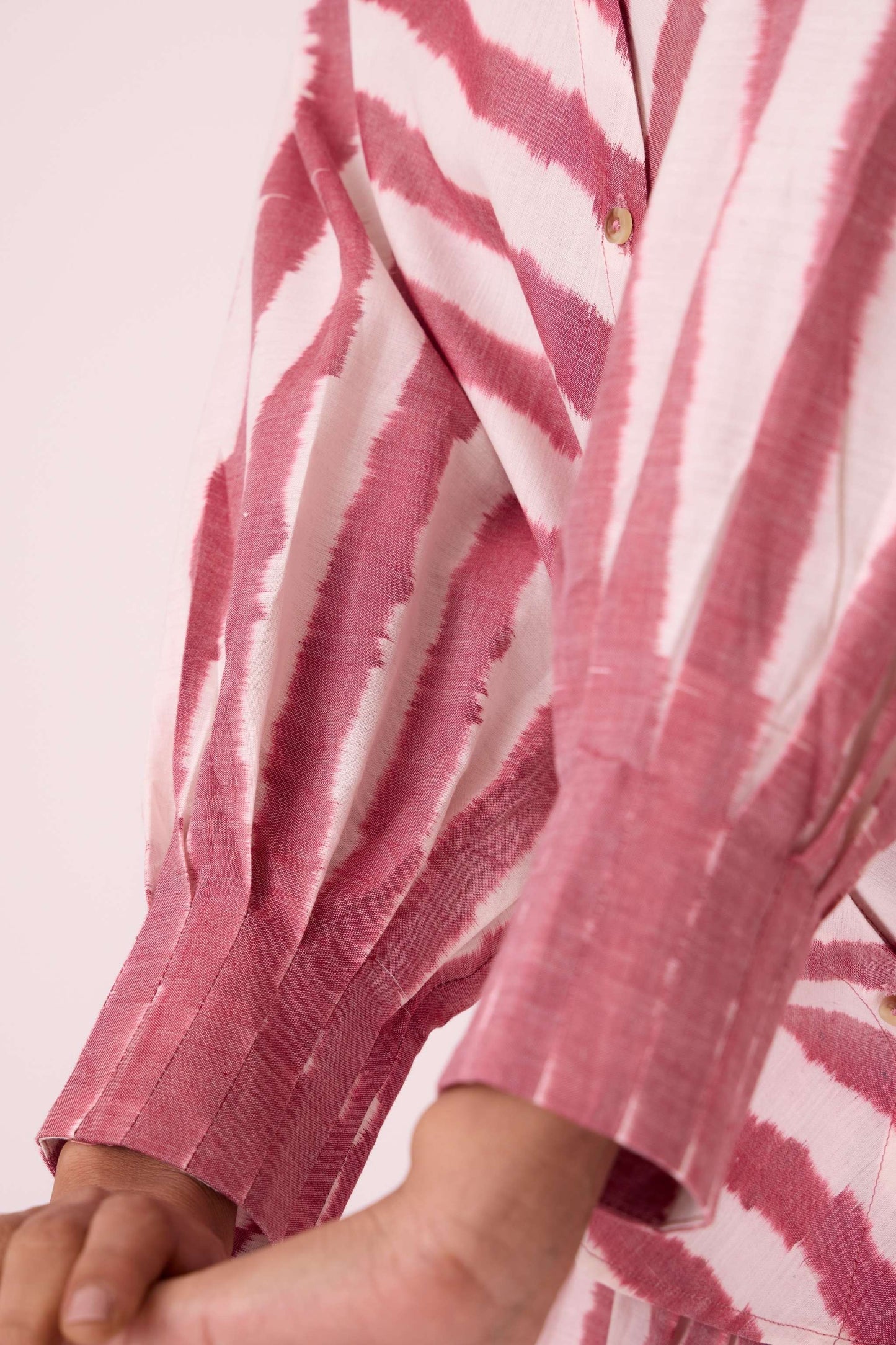 Henry Rhubarb Striped Ikat Shirt