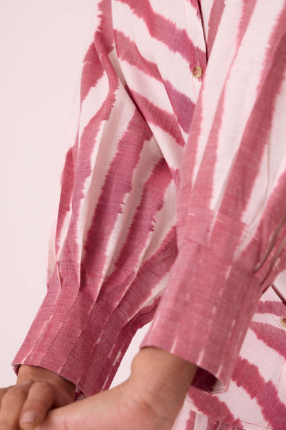 Henry Rhubarb Striped Ikat Shirt