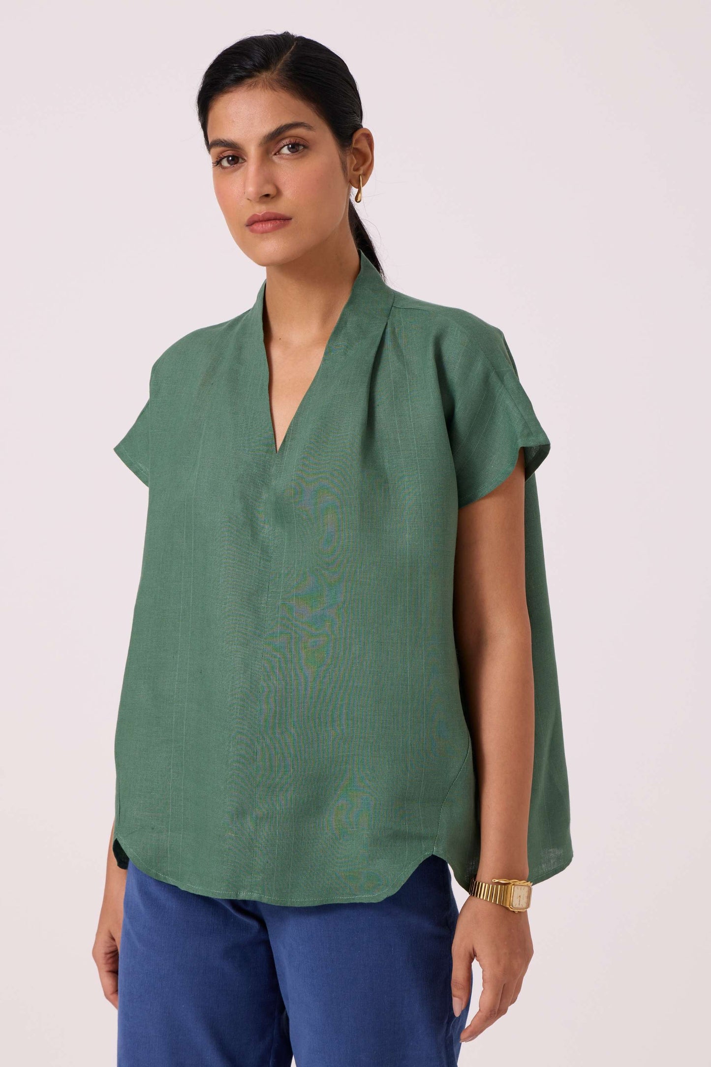 Orion Green Linen Top