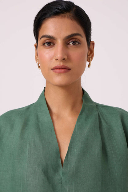 Orion Green Linen Top