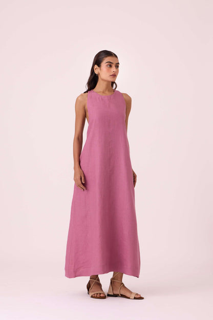 Amaran Lilac Linen Maxi Dress