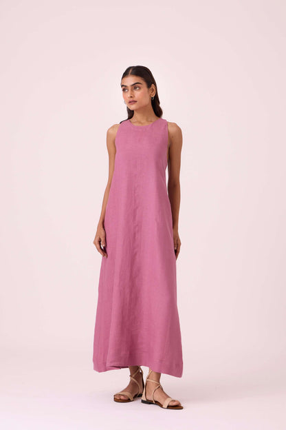 Amaran Lilac Linen Maxi Dress