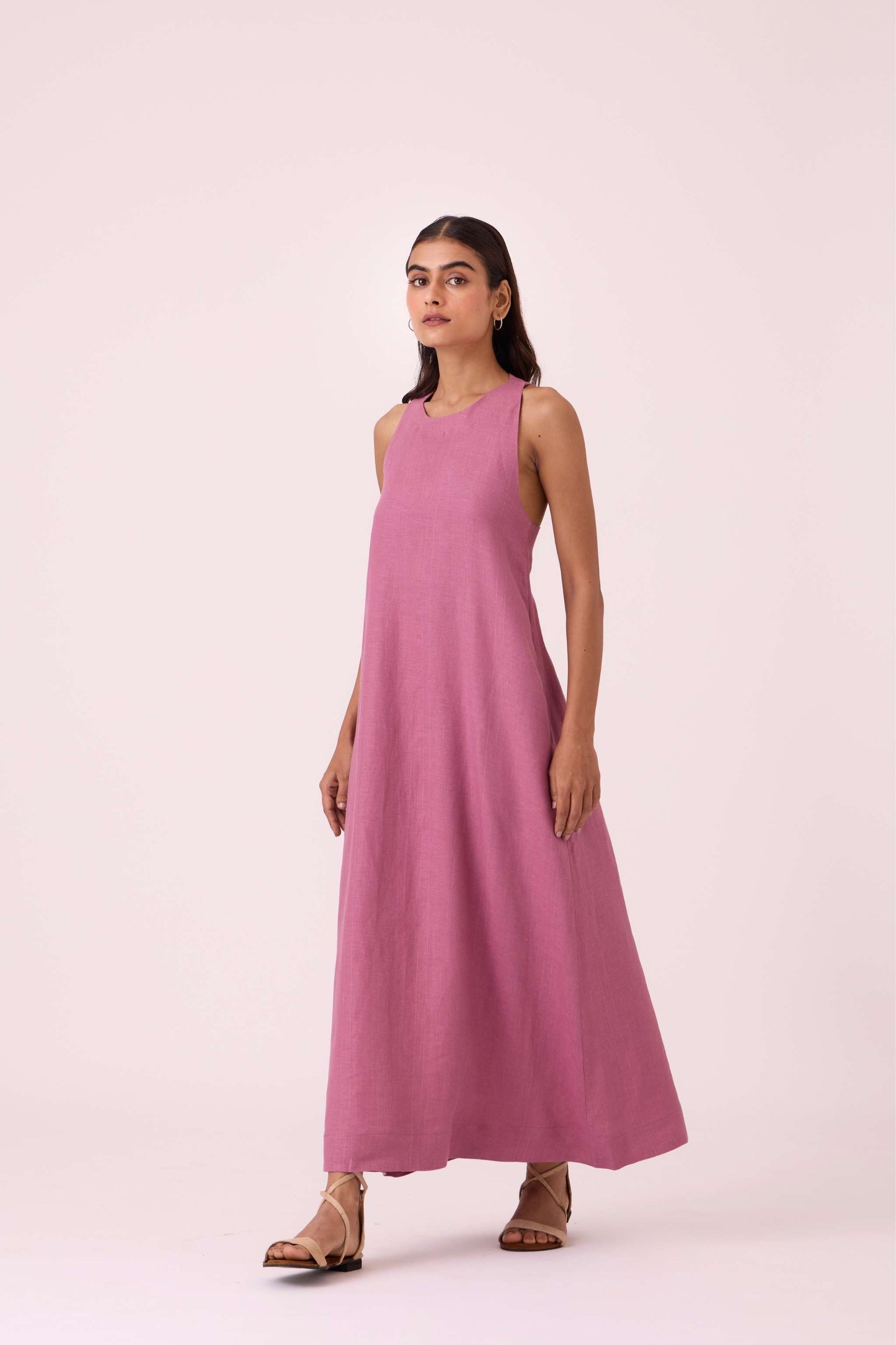 Amaran Lilac Linen Maxi Dress