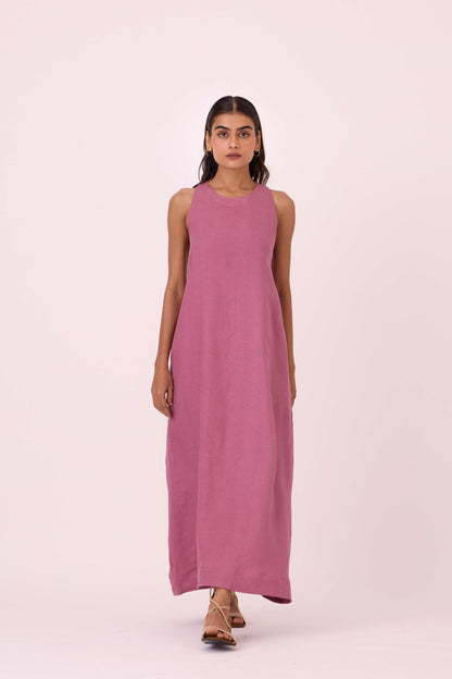 Amaran Lilac Linen Maxi Dress