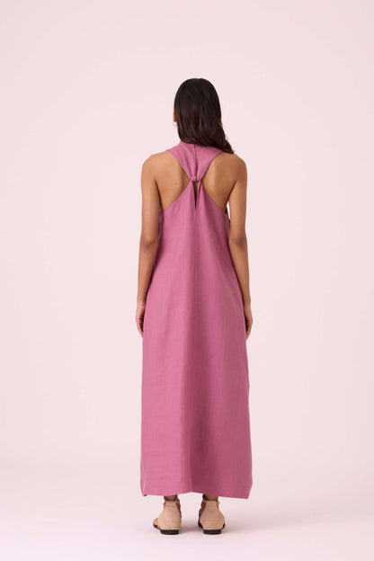 Amaran Lilac Linen Maxi Dress
