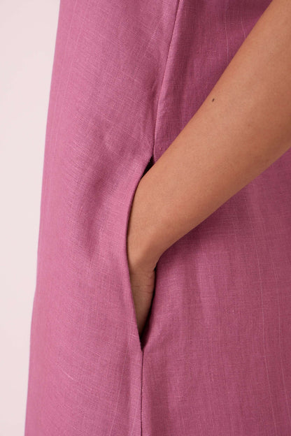 Amaran Lilac Linen Maxi Dress
