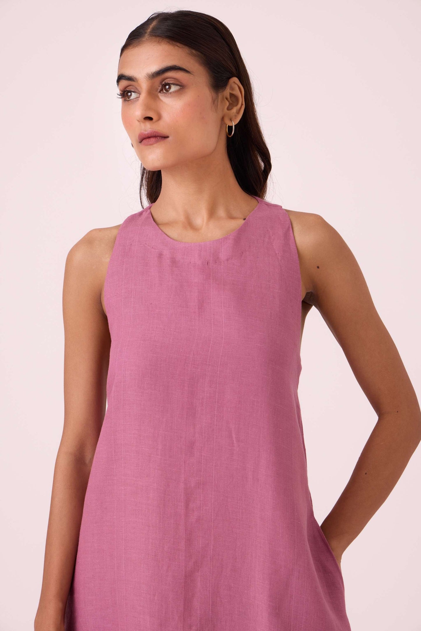 Amaran Lilac Linen Maxi Dress