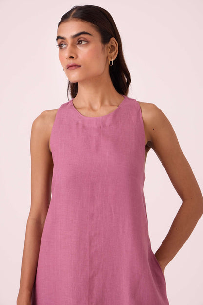 Amaran Lilac Linen Maxi Dress