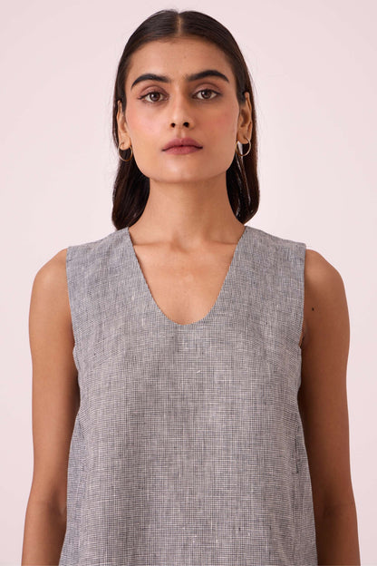 Huxley Houndstooth Linen Top