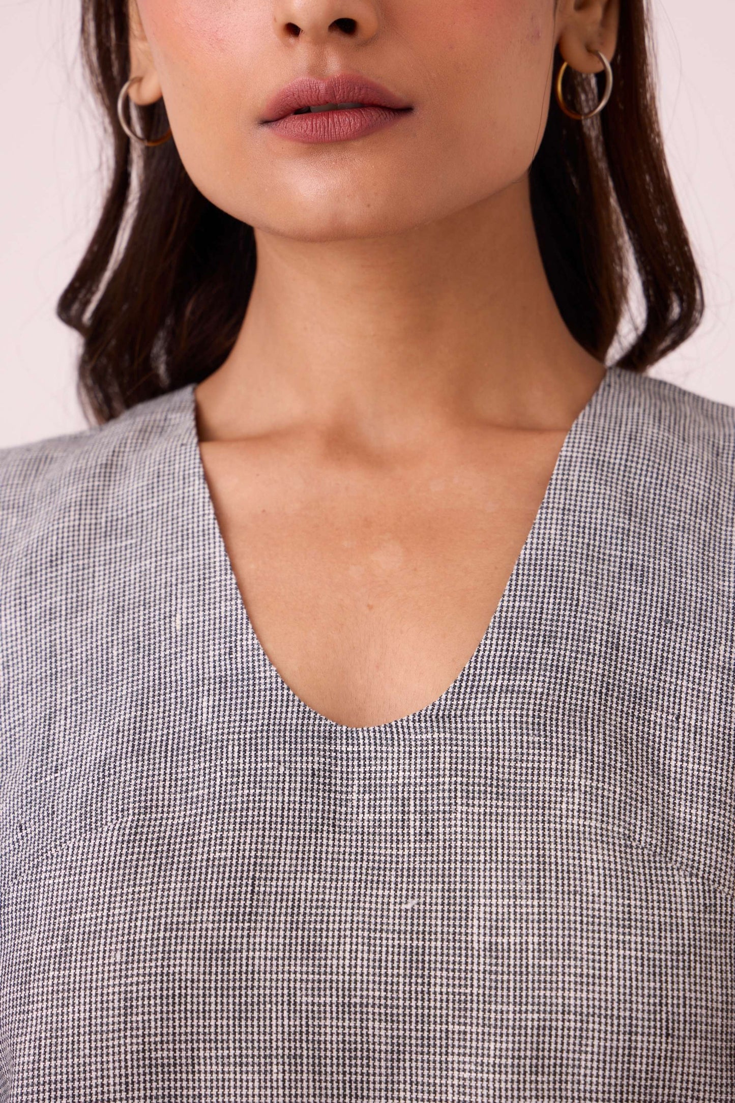 Huxley Houndstooth Linen Top