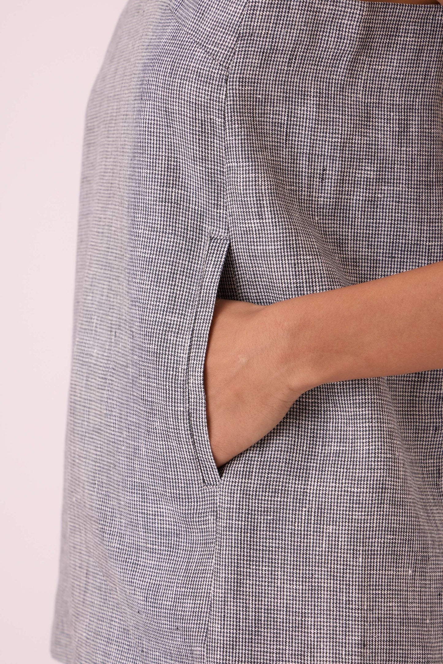 Huxley Houndstooth Linen Top