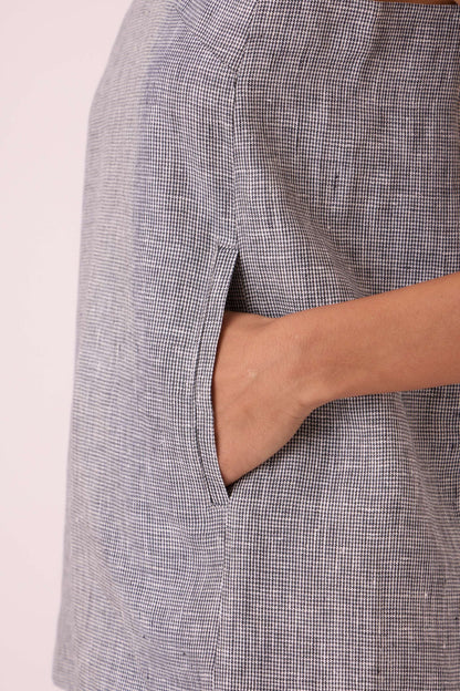 Huxley Houndstooth Linen Top