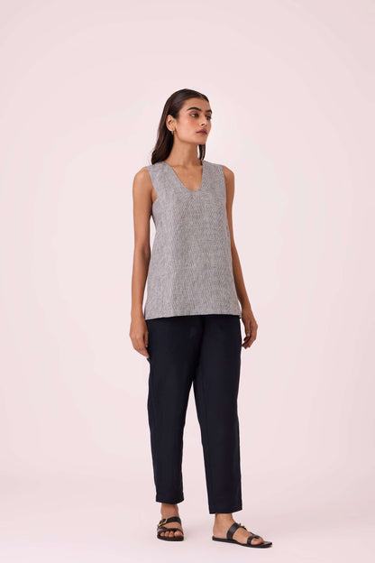 Huxley Houndstooth Linen Top