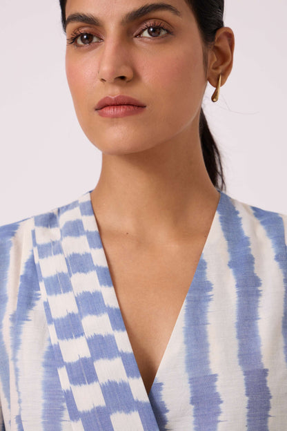 Dimtri Blue Striped Ikat Jacket