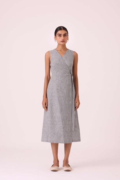 Arandi Houndstooth Linen Dress