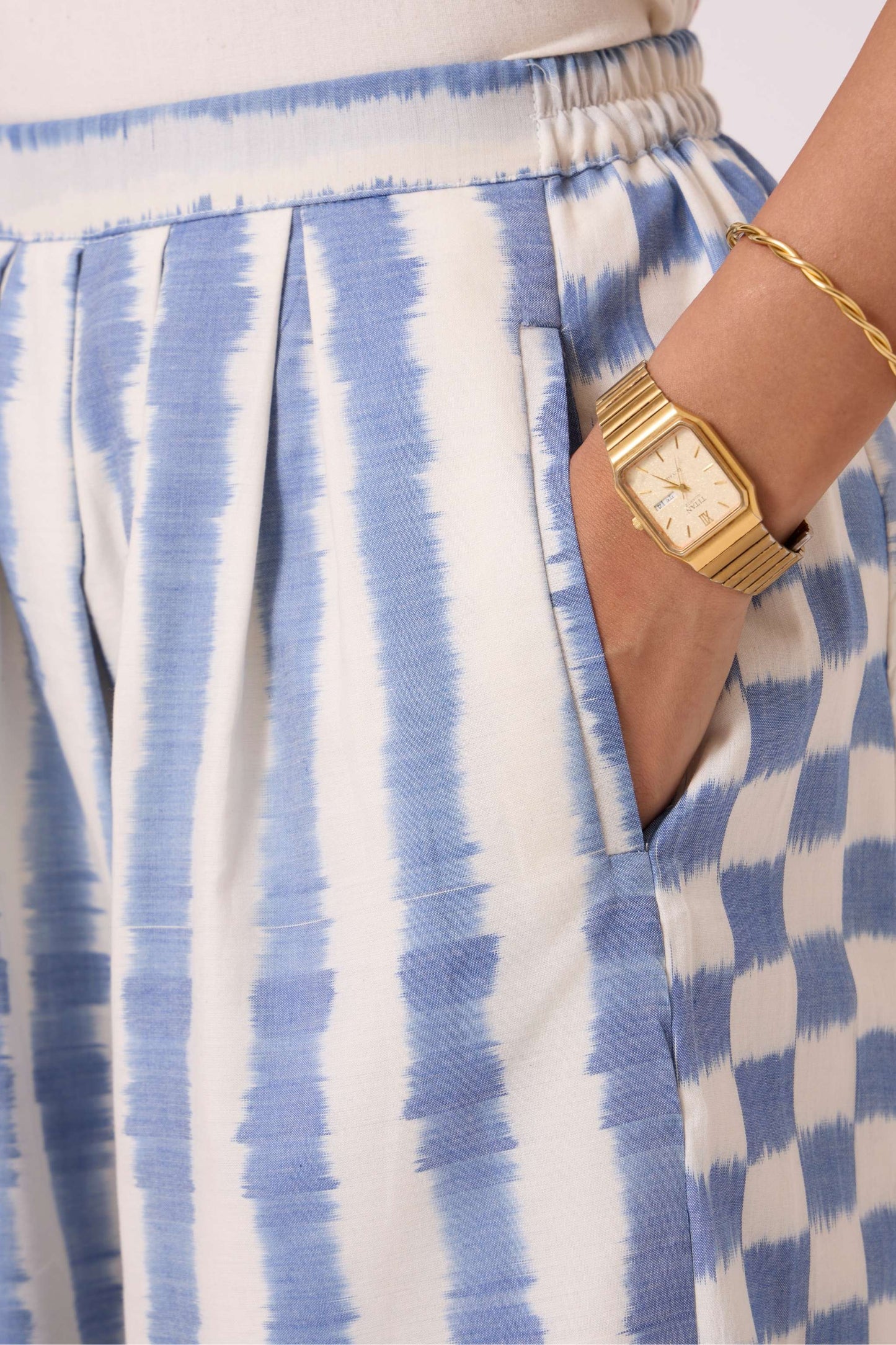 Ivan Blue Striped Ikat Pants