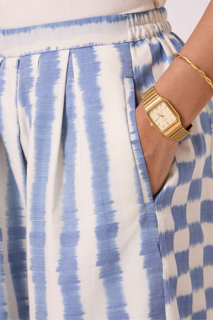Ivan Blue Striped Ikat Pants