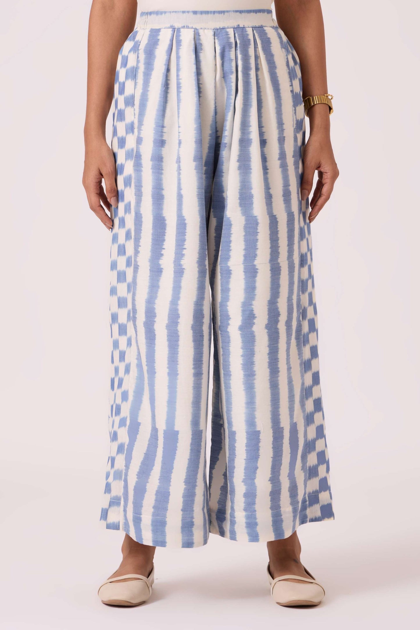 Ivan Blue Striped Ikat Pants