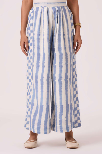 Ivan Blue Striped Ikat Pants