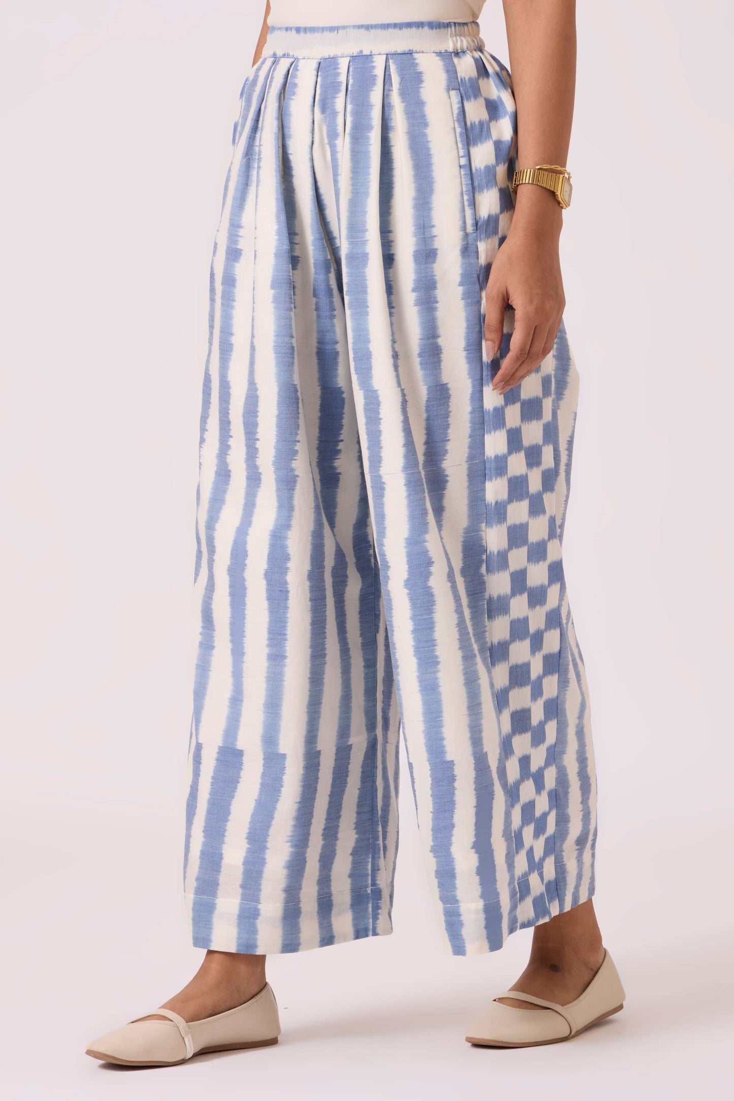 Ivan Blue Striped Ikat Pants