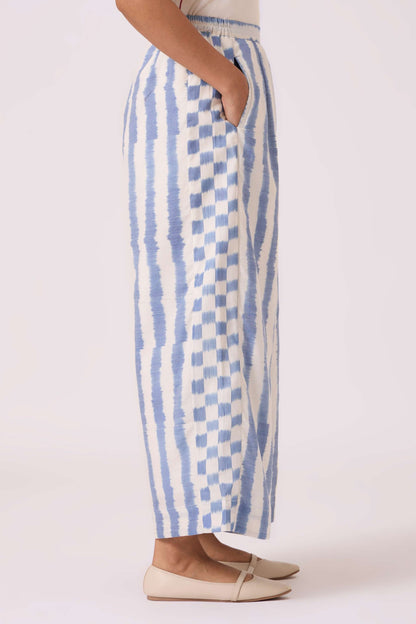 Ivan Blue Striped Ikat Pants