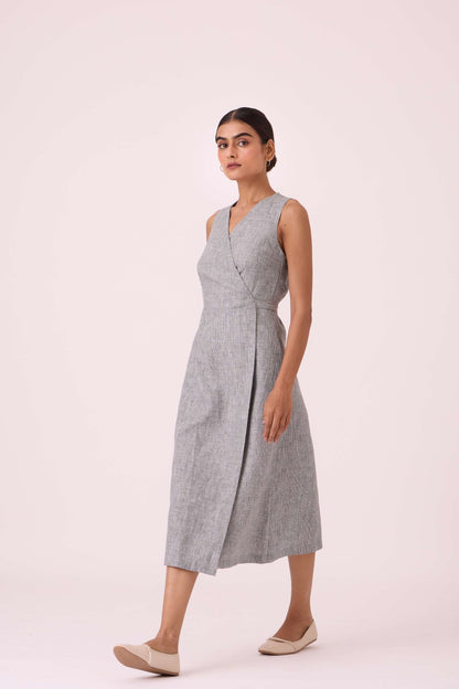 Arandi Houndstooth Linen Dress