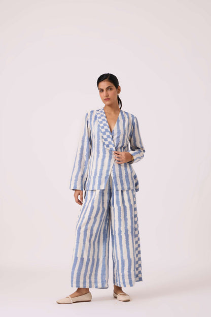 Dimtri Blue Striped Ikat Jacket